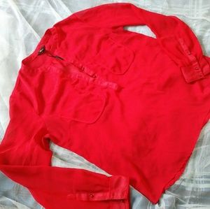 Red sheer blouse by Milano